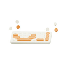 orange and white 3d icon keyboard Gaming illustration