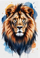 Claw and Soul: Lion Captured in Watercolor