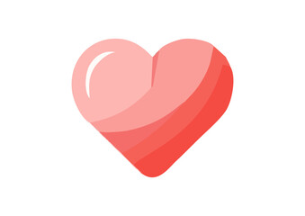 Glossy red heart icon with a smooth finish, representing love and affection, concept  