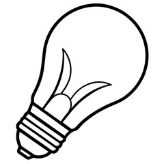 led_bulb line art vector