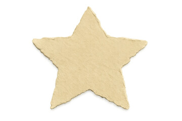 Fototapeta premium Cardboard star shape with ragged edges, isolated on transparent background, promoting recycling and sustainability