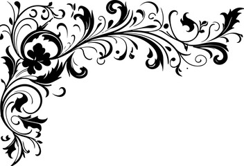 Floral Motif Vector Art, Frame Silhouette Vector Design, Elegant Floral Frame Art, Decorative Motif Silhouette Design, Vintage Floral Border Vector, Floral Outline Frame Art, Classic Floral Motif Vect