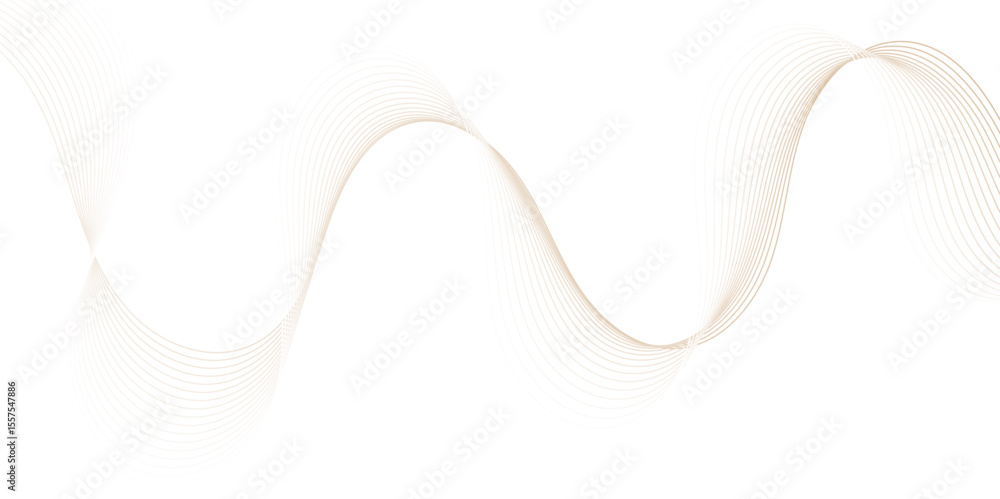 Poster minimalist abstract wave lines in soft beige tones flowing smoothly over a clean white background. m