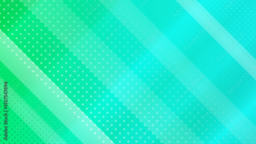 Poster vibrant turquoise abstract background with diagonal stripes and polka dots. perfect for modern banne
