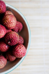 lychee fruit isolated on white background, exotic fruit.