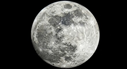 Obraz premium Detailed Close Up View of the Full Moon Surface Texture
