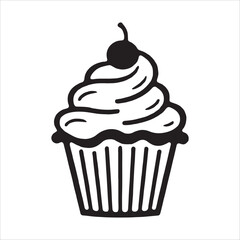 vector illustration of a cupcake