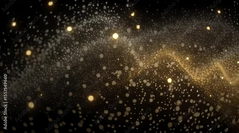 Aufkleber abstract golden particle wave background, abstract golden particle wave background, abstract golden 