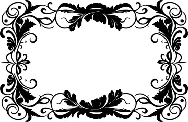 Floral Motif Vector Art, Frame Silhouette Vector Design, Elegant Floral Frame Art, Decorative Motif Silhouette Design, Vintage Floral Border Vector, Floral Outline Frame Art, Classic Floral Motif Vect