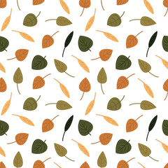 Pattern for fabric. Autumn illustration, hello autumn, harvest, colorful leaves.