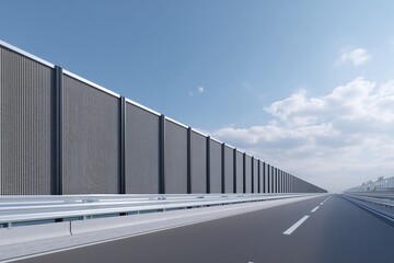 Highway Soundproof Fence with Steel Frames and Modular Absorptive Panels in Industrial Infrastructure Setting