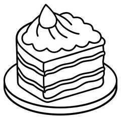 Red Velvet Cake line art vector