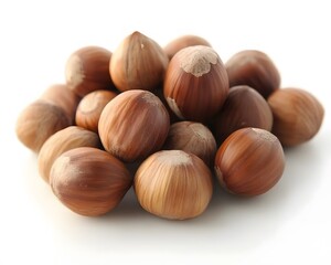 Fototapeta premium Closeup Pile of Hazelnuts Brown Nuts Food