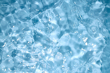 The surface of the water is transparent blue.