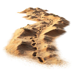 Desert Footprints A Journey Across the Sands  Stunning Nature Photography white background against transparent Background