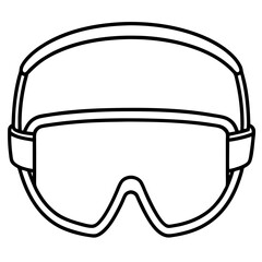 Safety Goggles line art vector