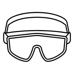 Safety Goggles line art vector