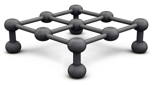 Abstract 3D Molecular Structure Network Connection Grid
