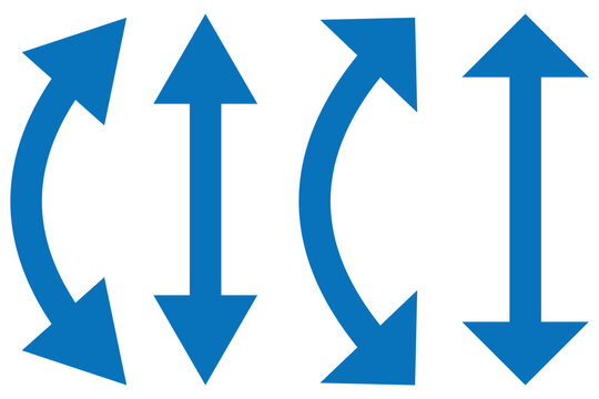 Dual sided arrow vector, icon, silhouette design. Semicircular curved thin, long double ended arrow vector design for website, app and logo design.  vector illustration.