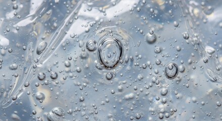 Close-up of clear liquid with air bubbles