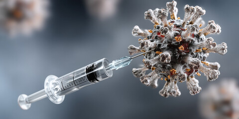 Mrna vaccine development injection against covid-19 medical laboratory scientific illustration research environment