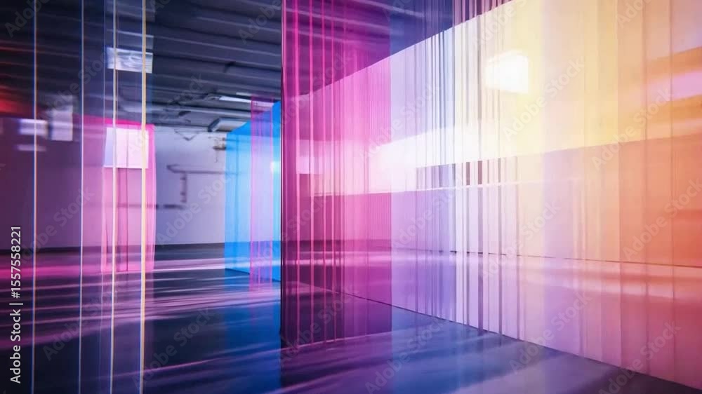 Aufkleber abstract light installation: a mesmerizing interplay of light and color creates a vibrant, abstract 