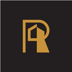 Abstract Gold and Black Logo for Real Estate and Property Business