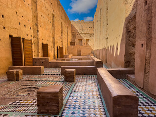Morocco, Historical landmark in the heart of Marrakesh, remains of 16th century El Badi Palace