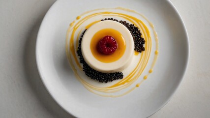 Vanilla Panna Cotta with Raspberry