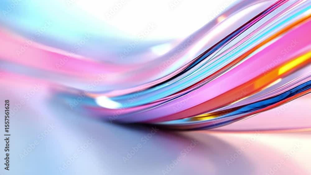 Aufkleber Abstract Ribbons: Flowing lines and vibrant hues intertwine in an abstract display, evoking a sense of fluidity and dynamic movement. A symphony of colors creates a mesmerizing visual experience.