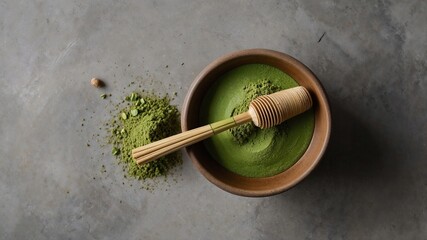 Traditional Matcha Green Tea Preparation