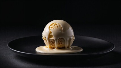 Melting Vanilla Ice Cream Scoop