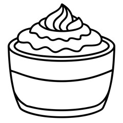 Tiramisu line art vector