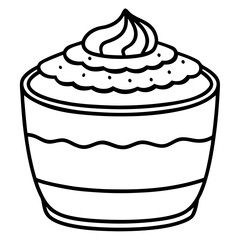 Tiramisu line art vector