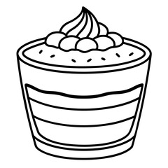 Tiramisu line art vector