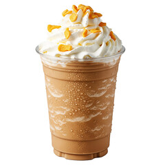 Isolated cup of milk coffee on transparent background