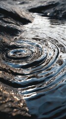 Water ripples concentric rings, reflections, natural beauty, textures, close-up