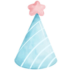 Hand painted watercolor birthday party hat