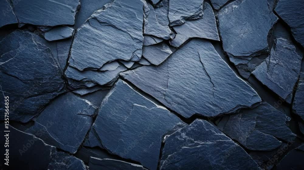 Poster close up macro shot of a piece of black slate with shallow depth of field, showcasing texture and de