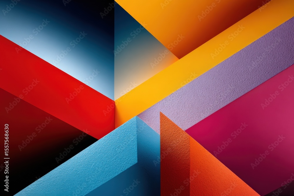 Aufkleber Abstract geometric colorful pattern with layered triangles and edges in modern design style for art, decor, and creative projects