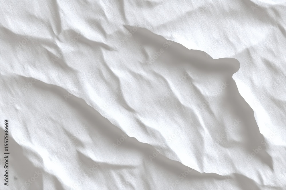 Aufkleber Crumpled White Paper Texture Background for Creative Design Art Projects and Graphic Illustrations High-Resolution