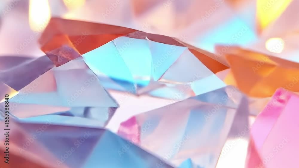Poster glimmering gems: a dazzling array of multicolored gemstones, each faceted to perfection, reflecting 