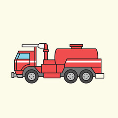 Powerful Fire Truck Emergency Response Vehicle Illustration