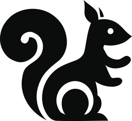 Stylish Blue Squirrel Silhouette Design