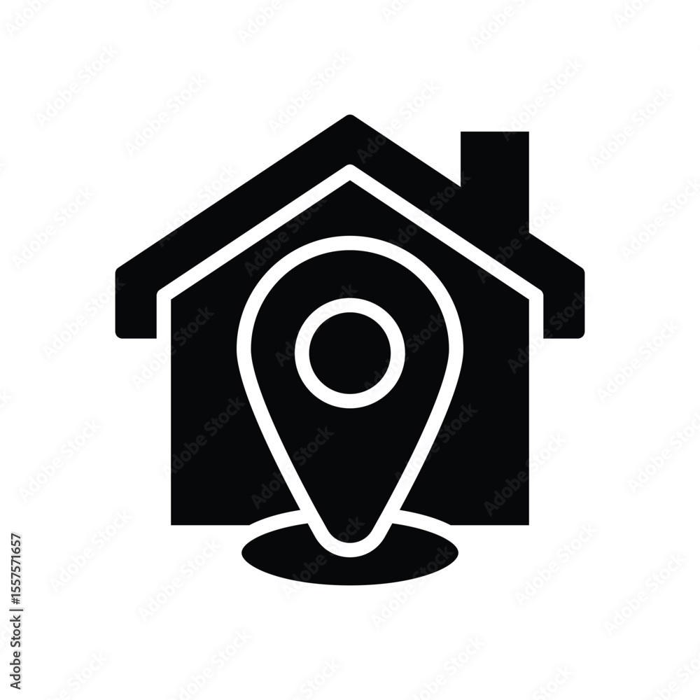 Aufkleber home location solid icon symbol vector design good for web or mobile app