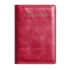 PNG Crimson Passport Holder Travel Essential CloseUp against transparent Background