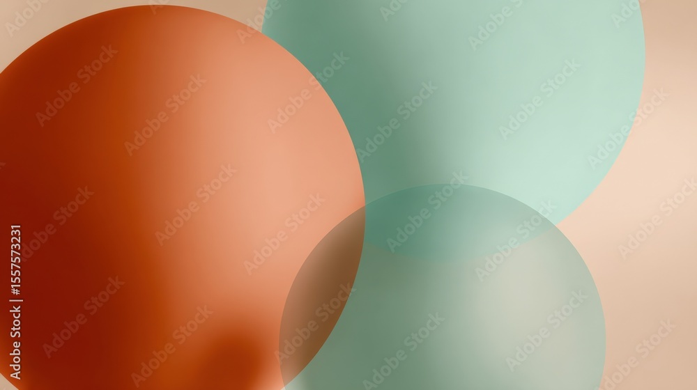 Poster Minimalist Abstract Composition with Overlapping Soft Colored Eggs in Calming Tones for Modern Art and Design Backgrounds