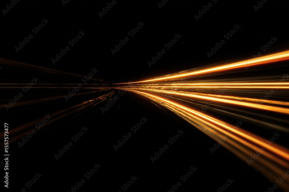 Poster Futuristic abstract light streaks on dark background representing high speed technology and digital connection visual concept
