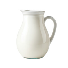 White jug of milk on transparent background