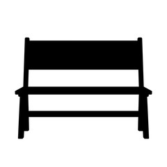 Silhouette of bench without backrest, black and white seat design
